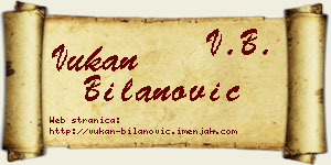 Vukan Bilanović vizit kartica